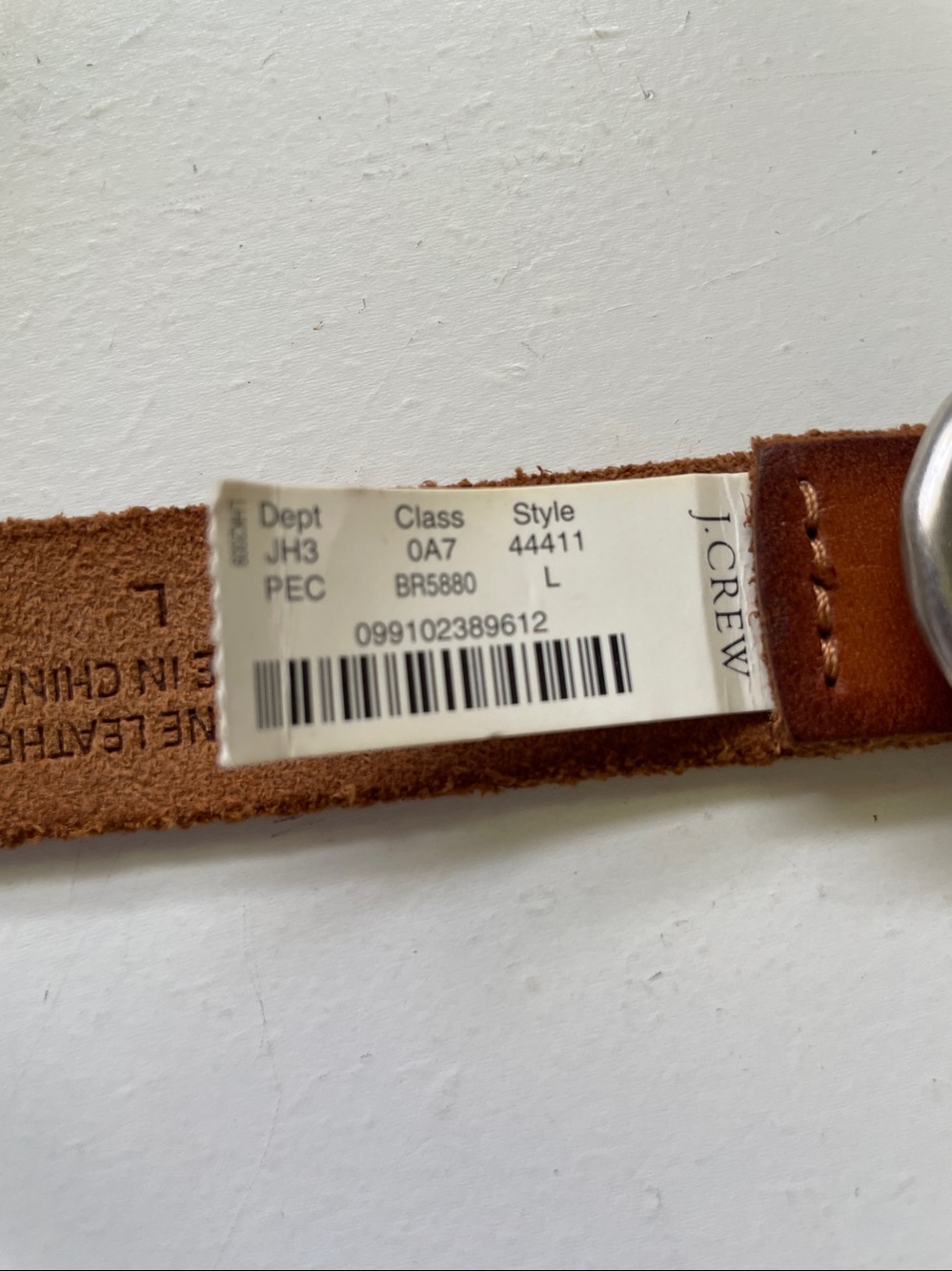 J. Crew Silver Tone Studded Brown Leather Skinny Belt Large Moto Biker Casual - Picture 7 of 9